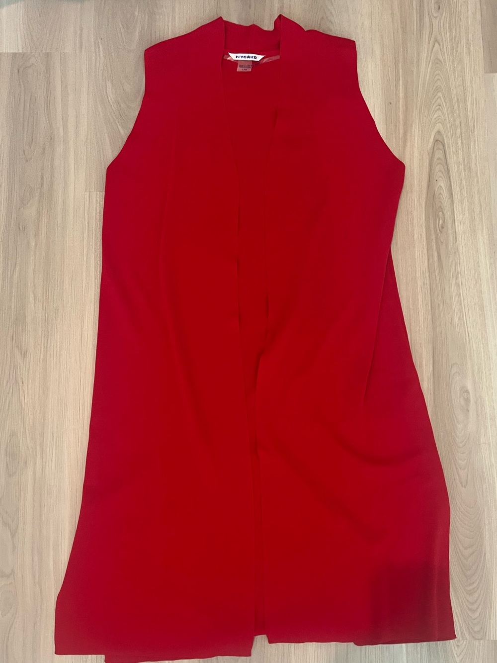 Sleeveless Red Longline Vest by SLYTAG